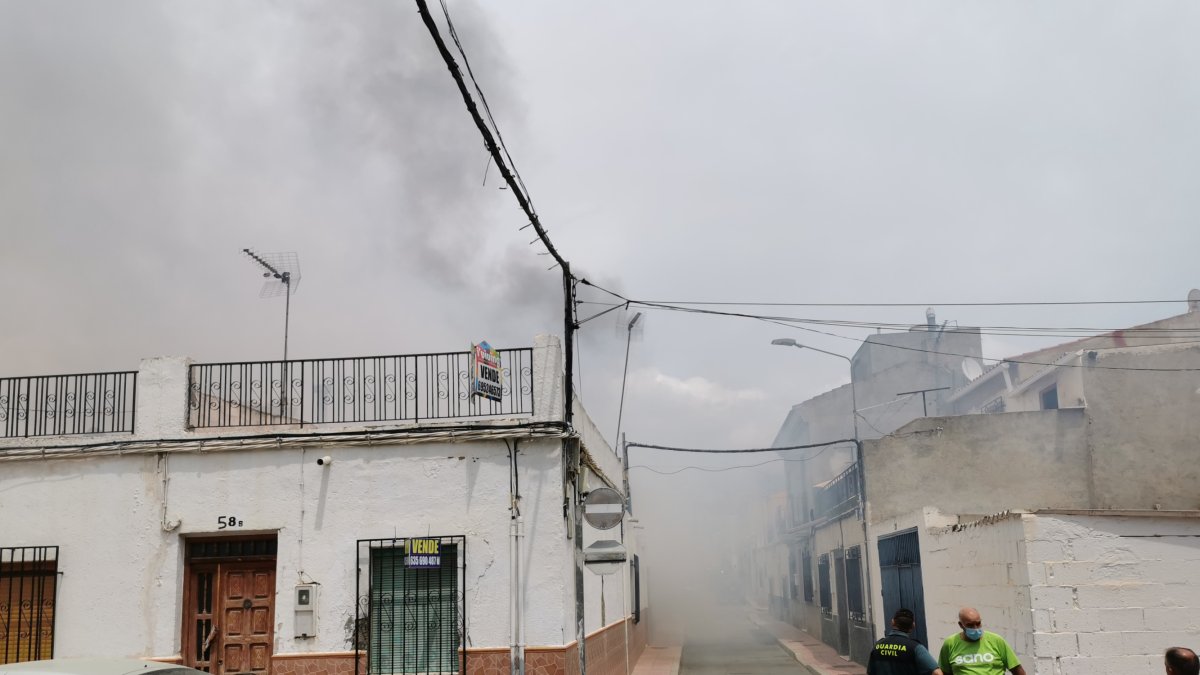 Inmediaciones del lugar del incendio.