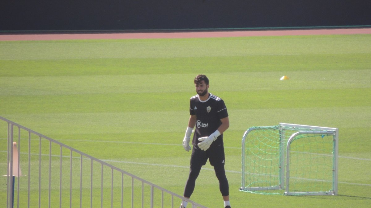 Antonio Sivera en el entrenamiento de este miércoles.