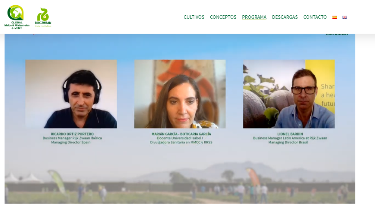 Expertos participantes en el webinar de Rijk Zwaan