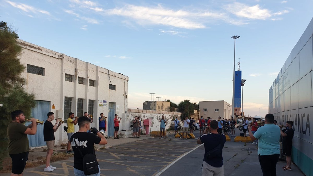 Uno de los últimos ensayos del Carmen en el Puerto, ya tras el confinamiento.
