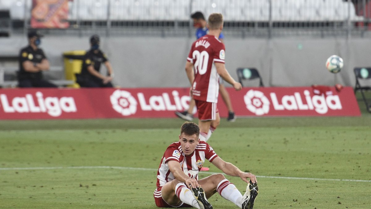 Iván Barbero en el partido contra el Alcorcón en el Estadio.