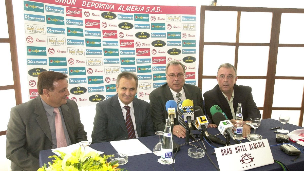 Alfonso García en su puesta de largo como nuevo dueño del Almería.