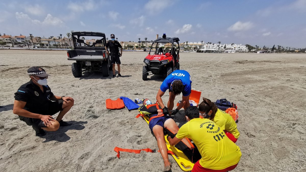 Uno de los momentos del simulacro.