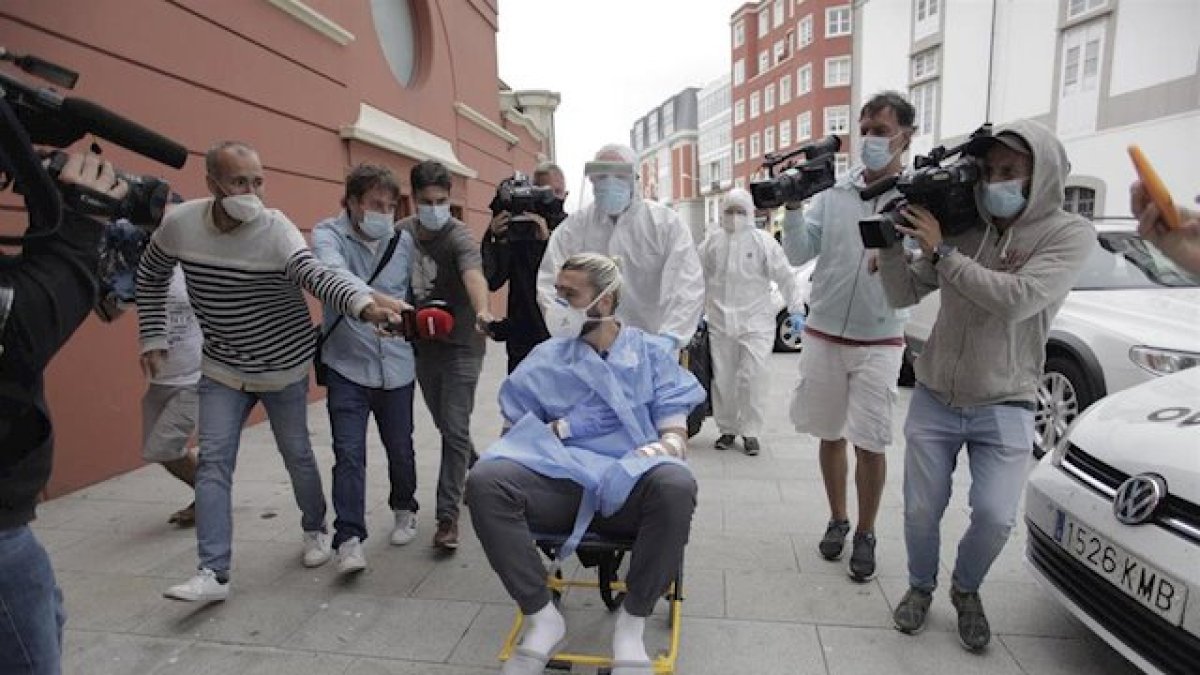 El jugador gaditano el día que abandonó el hospital.