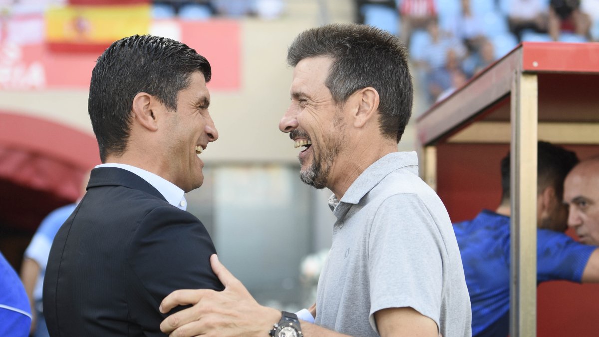 Pedro Emanuel y Juan Carlos Unzué en la primera vuelta.