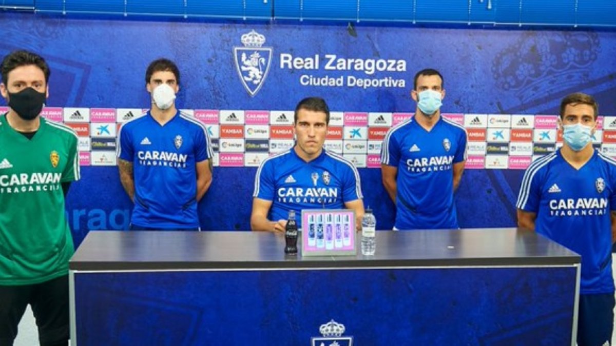 Alberto Zapater en rueda de prensa este jueves.