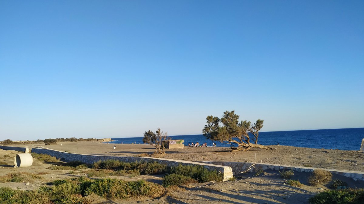 Zona en la que quedó a medias las obras de ampliación del paseo marítimo