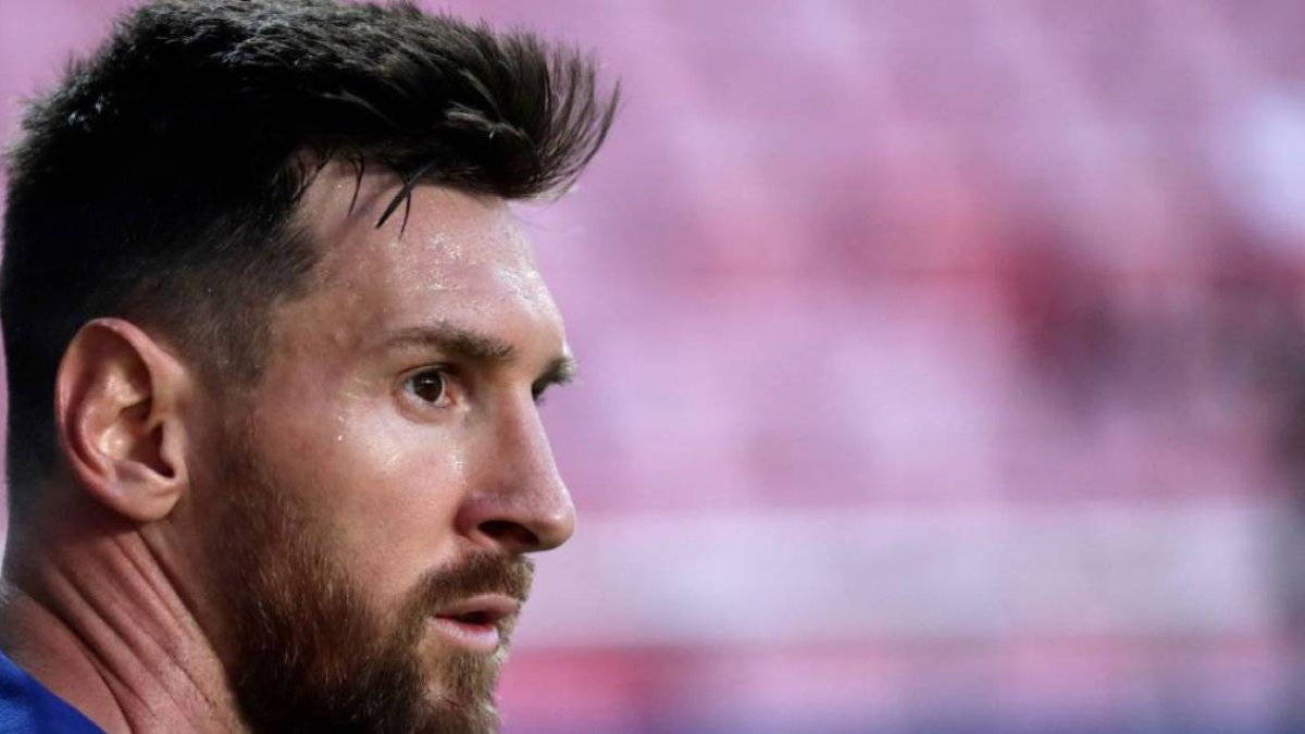 Messi, durante el partido ante el Bayern.