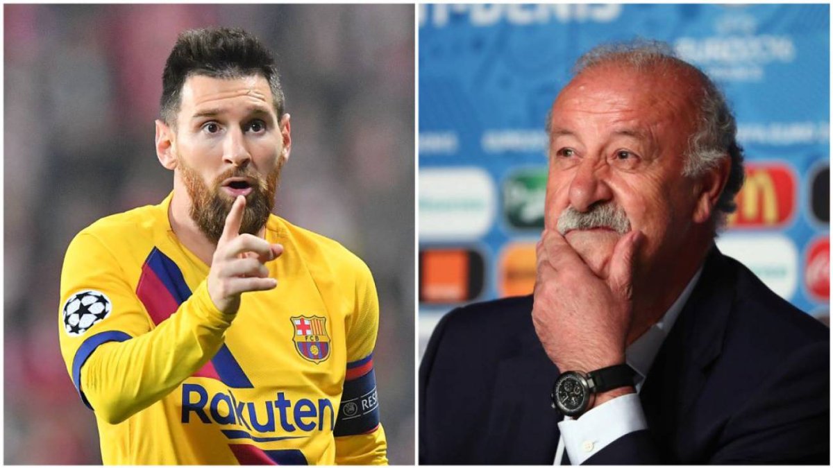 Lionel Messi y Vicente del Bosque.
