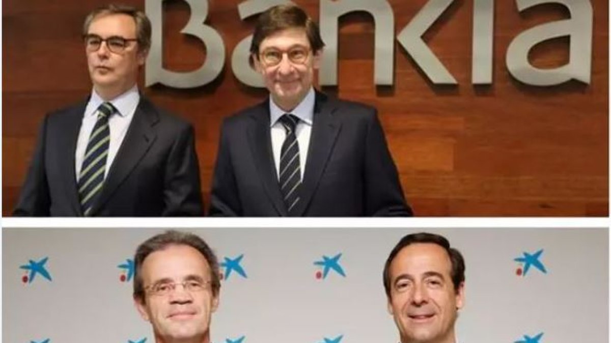 Presidentes y consejeros delegados de las dos entidades.