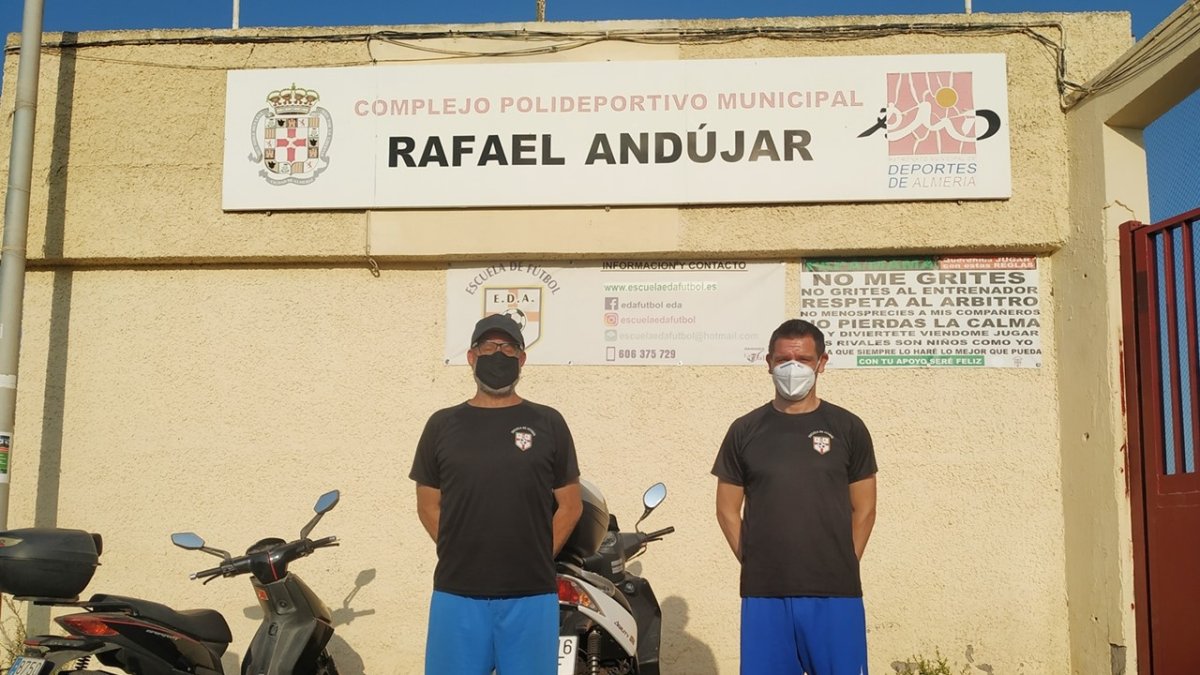Juan Antonio Miranda con Javi Ruiz en El Zapillo.