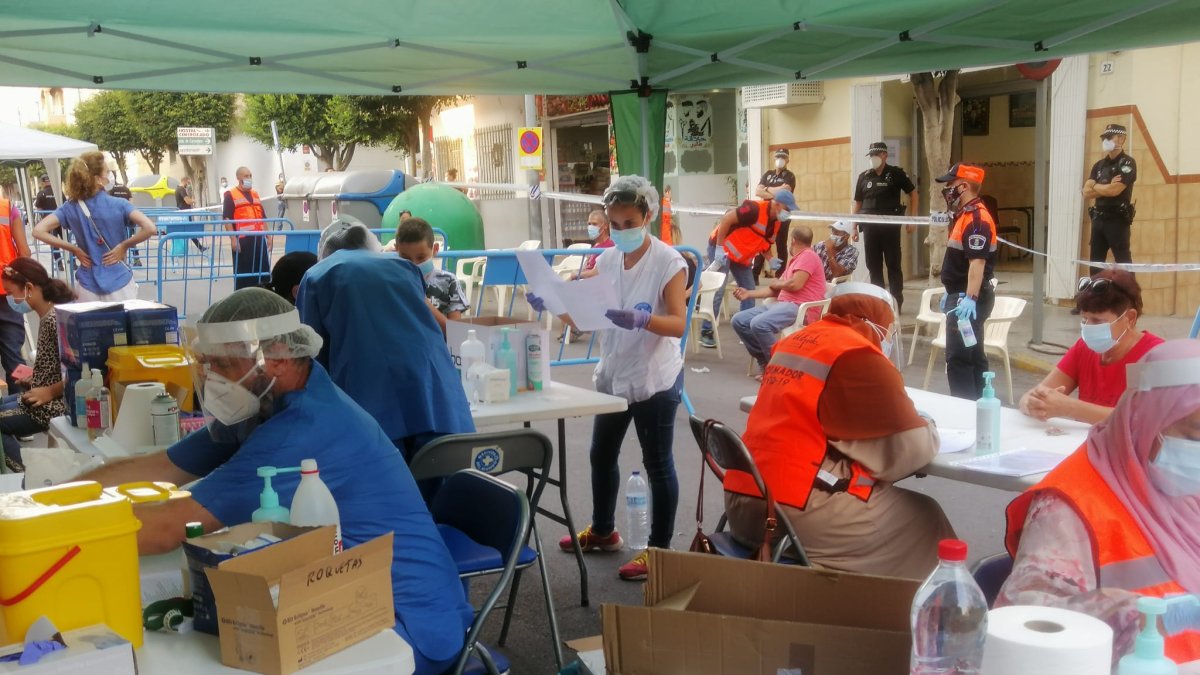 Realización de test masivos en El Ejido.