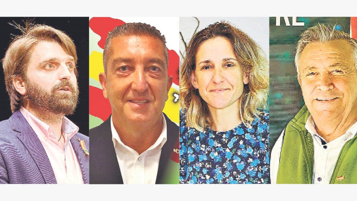 Los cuatro candidatos a las primarias de VOX en Almería.