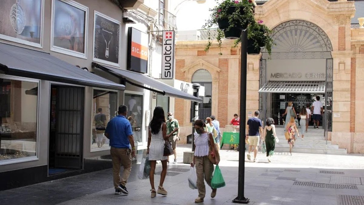 Inmediaciones del Mercado Central de Almería capital.