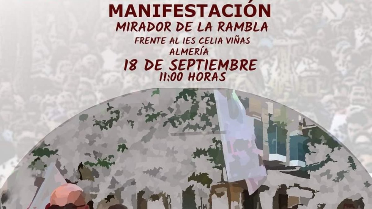 Detalle del cartel de la manifestación.