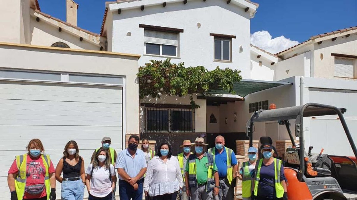 Matilde Díaz en su visita a Fiñana.