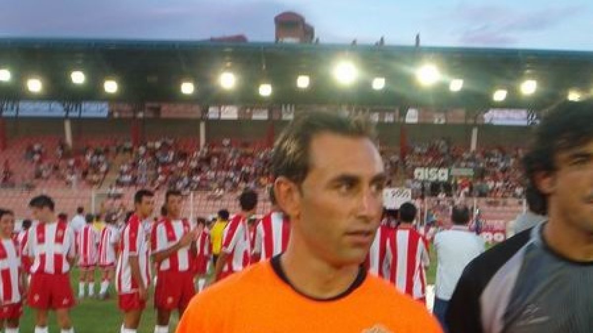 Barbero en un partido con el Almería.