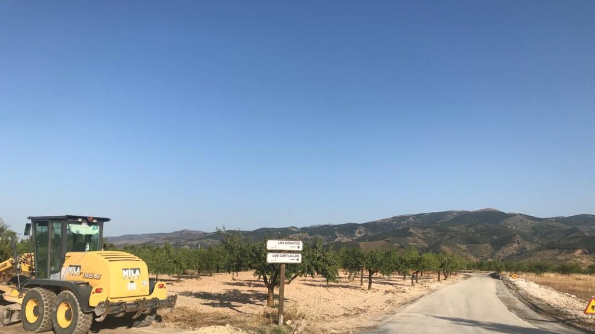 Obras en la vía dentro del término municipal de Serón.