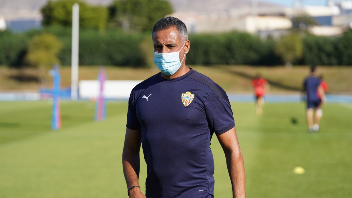 José Gomes en el entrenamiento de este jueves.