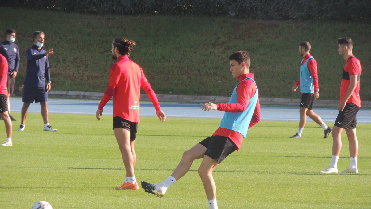 Jorge Cuenca en el entrenamiento de este jueves.