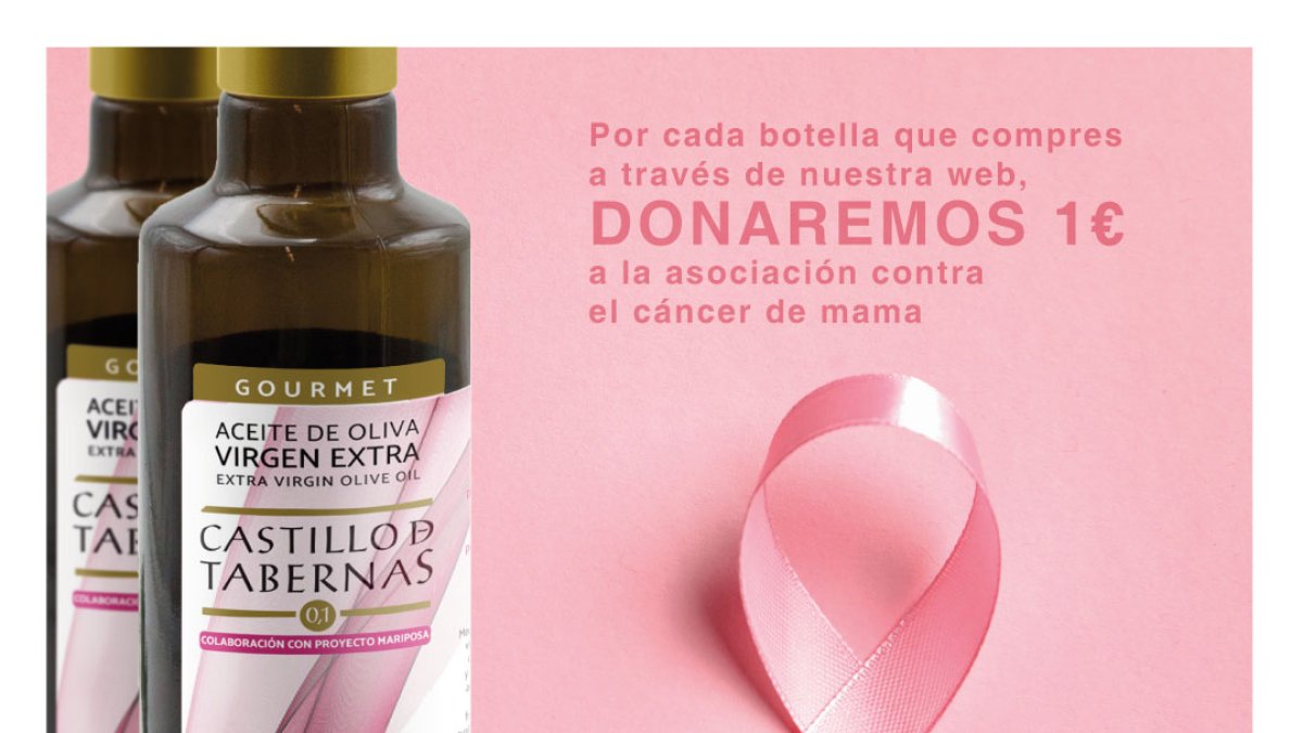 Aceite AOVE, por cada botella se donará un euro a través de la web.