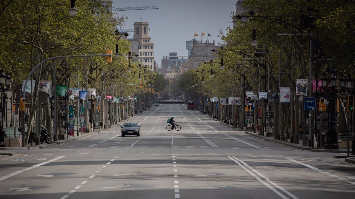 Imagen de archivo del confinamiento de primavera en una ciudad de España.