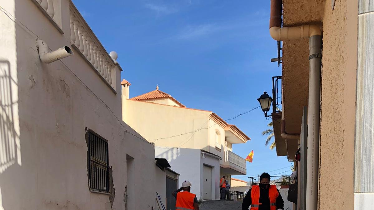Obras en la calle La Merced.