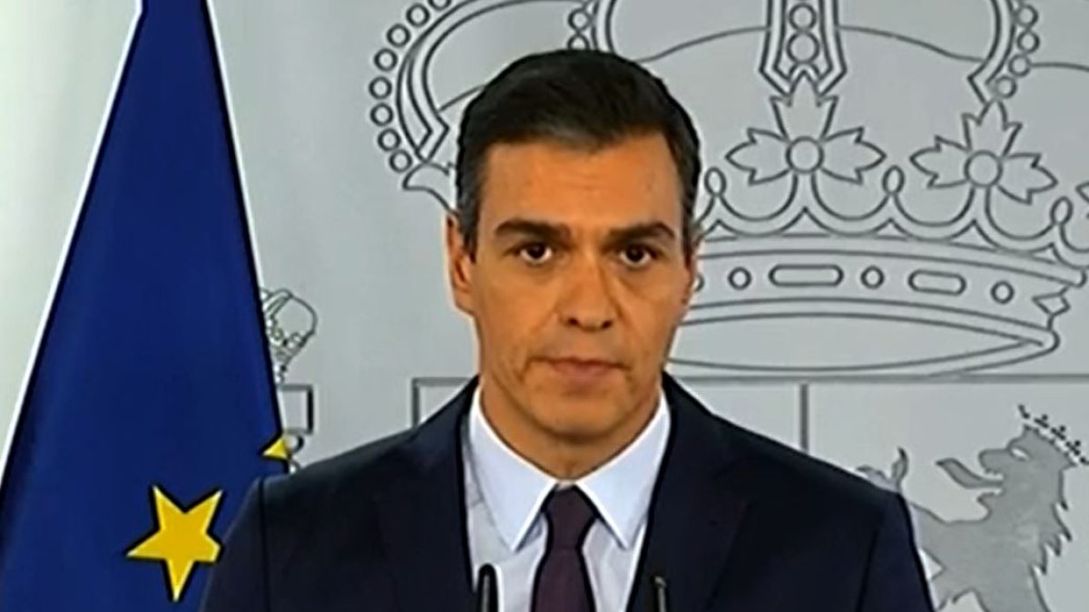 Pedro Sánchez, durante su intervención de hoy.