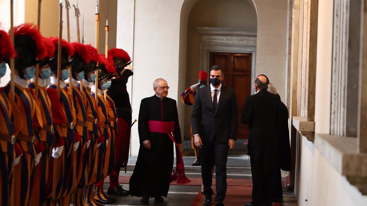 Llegada de Pedro Sánchez al Vaticano.