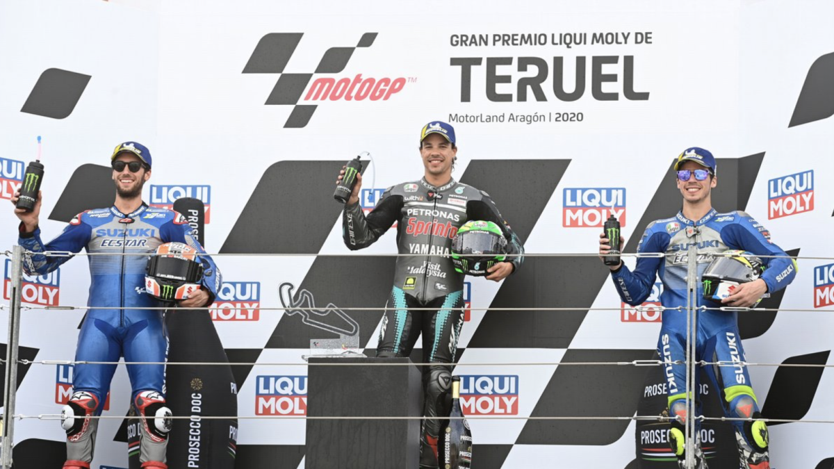 El podio final del GP de Teruel