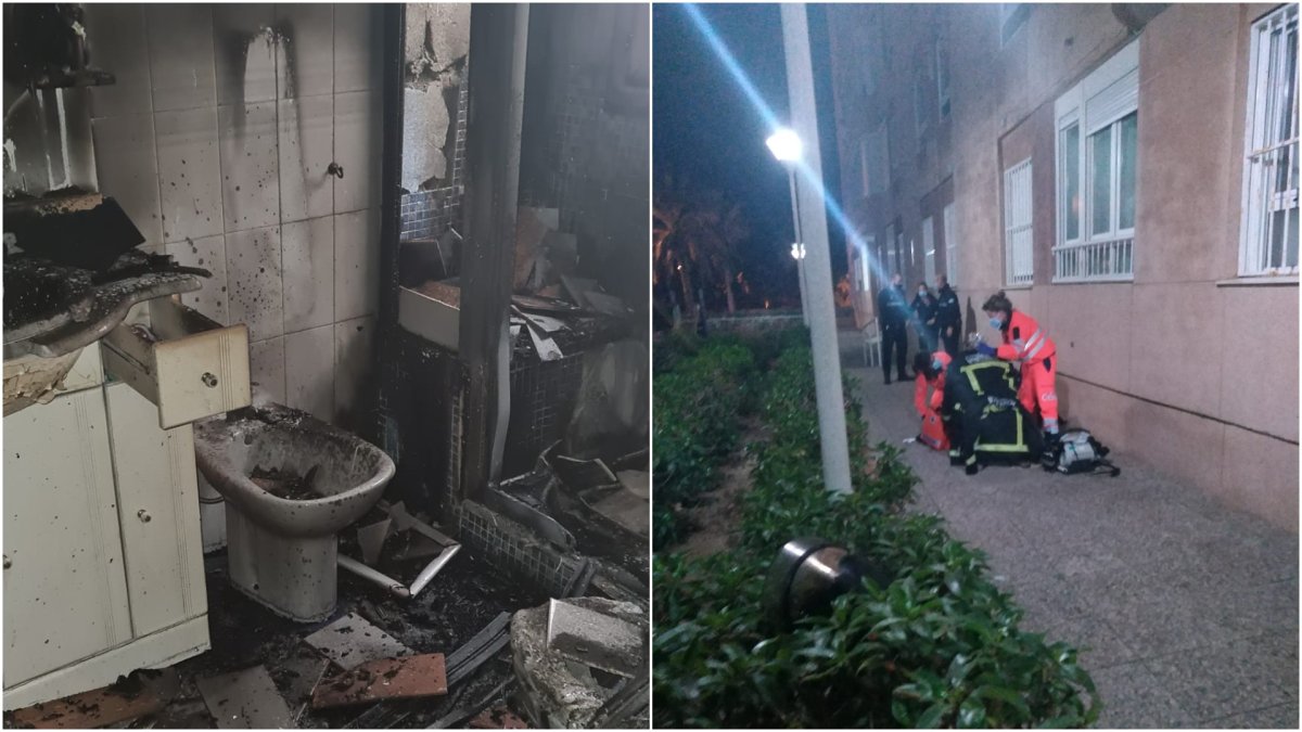 Imágenes del estado de la vivienda y de la atención a la anciana rescatada.