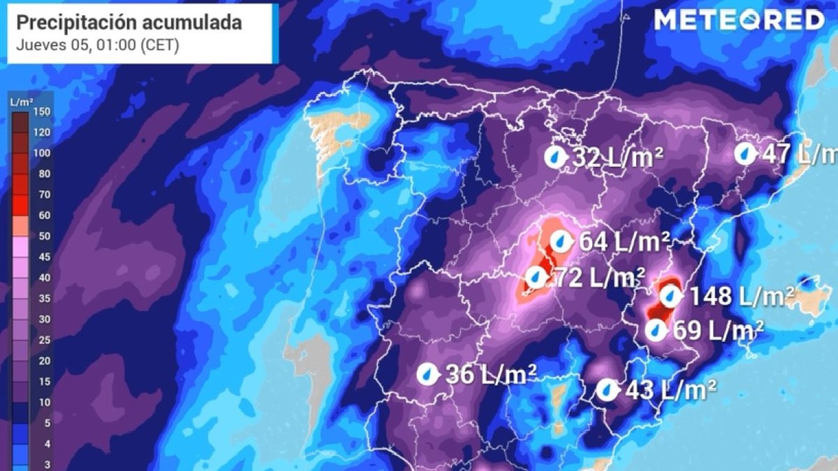 Situación de la borrasca y probabilidad de lluvia para este miércoles