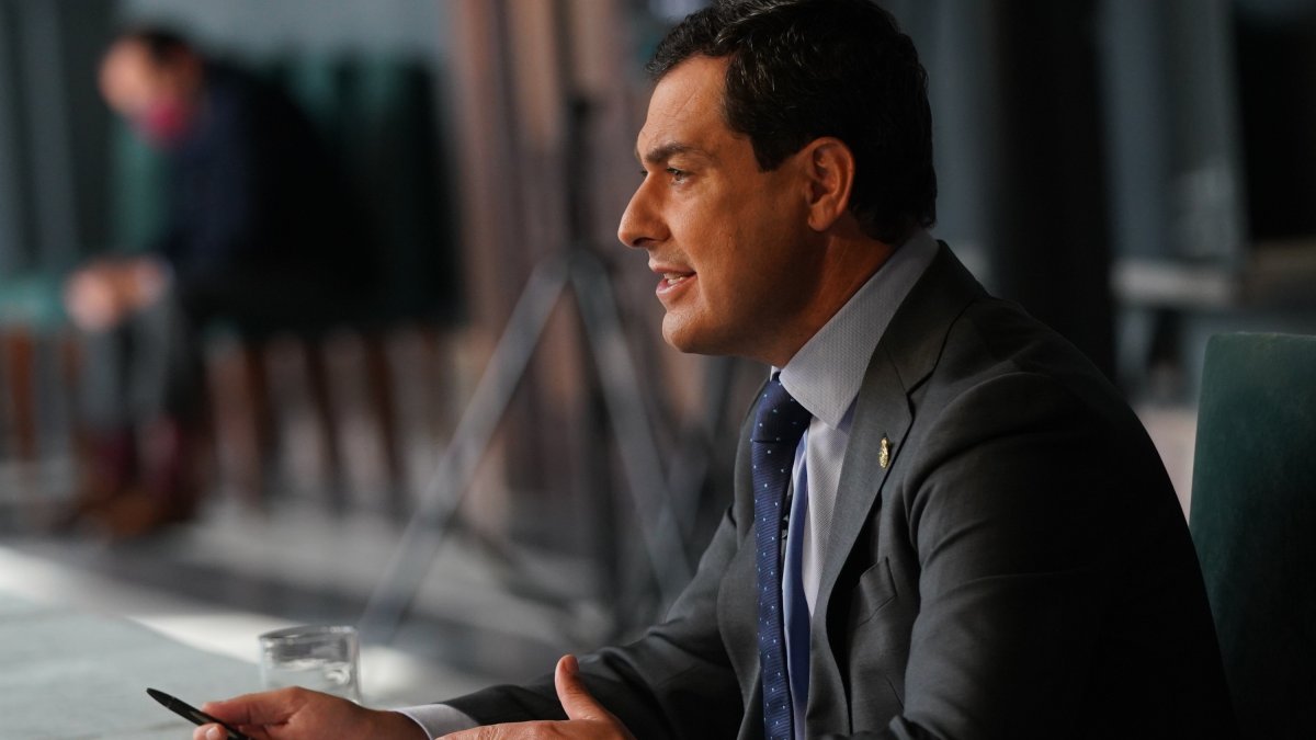 Juan Manuel Moreno, este miércoles en Málaga.