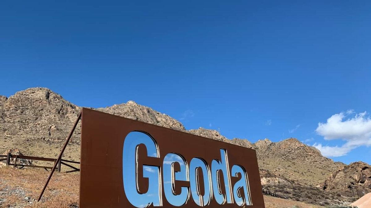 Cartel de la Geoda Gigante de Pulpí.