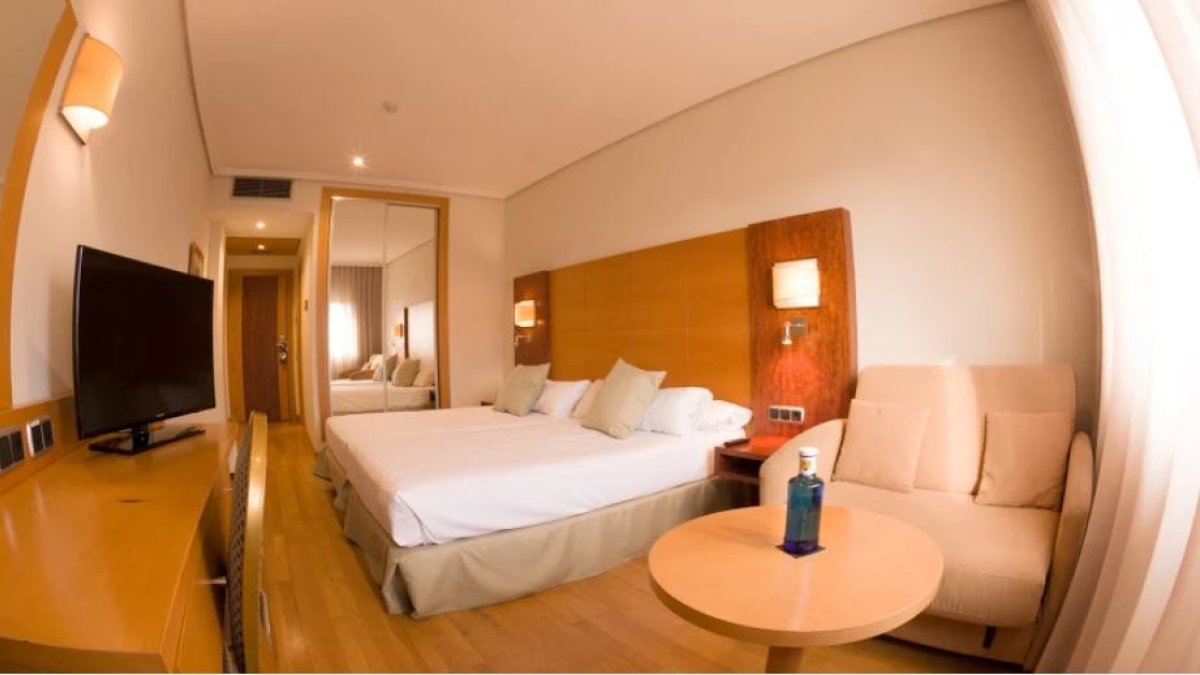 Una de las habitaciones del hotel.