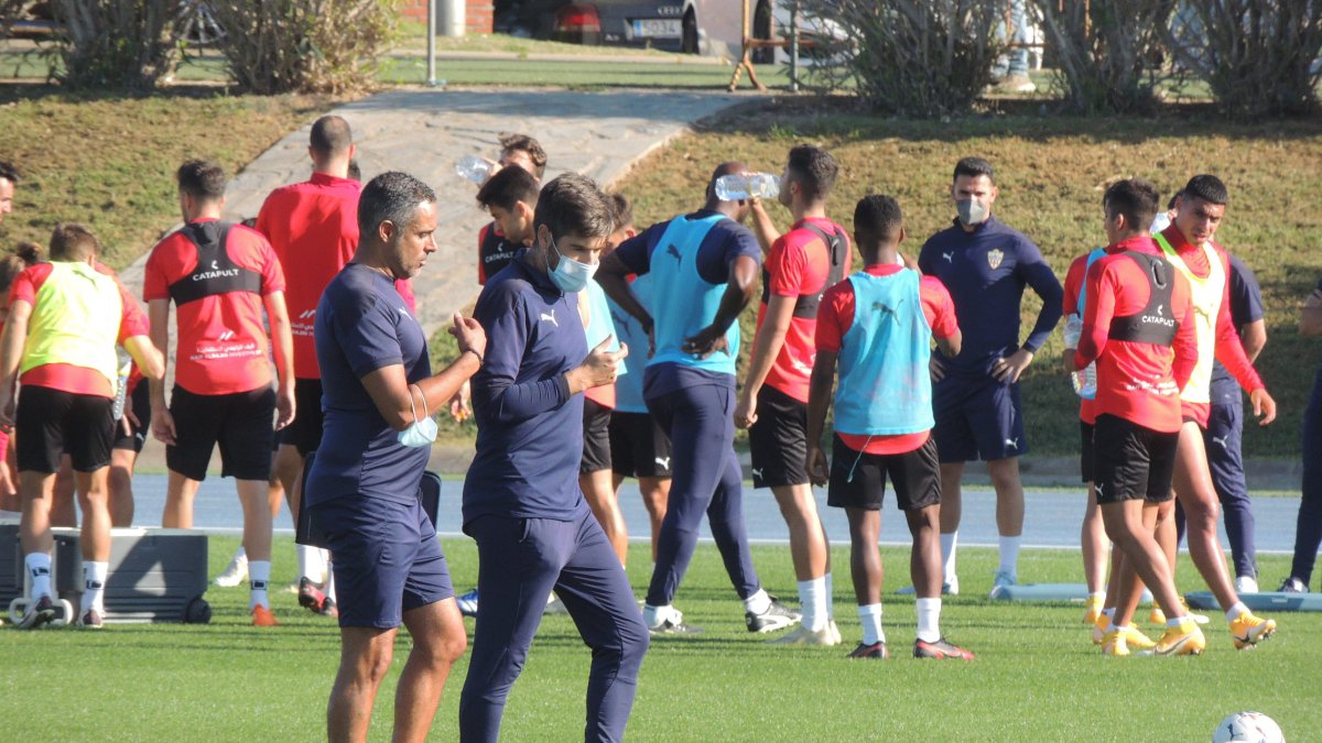 José Gomes este martes en el campo Anexo.