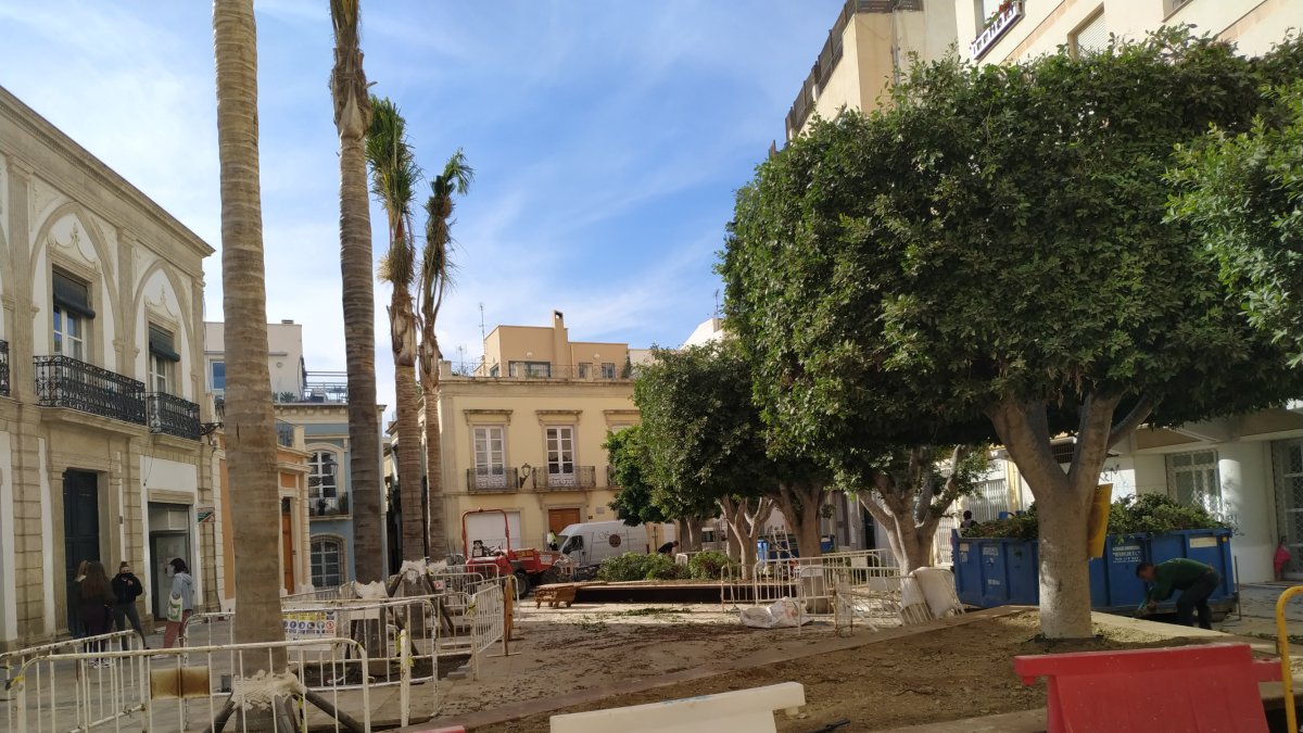 Plaza Careaga en los primeros trabajos tras retomar las obras