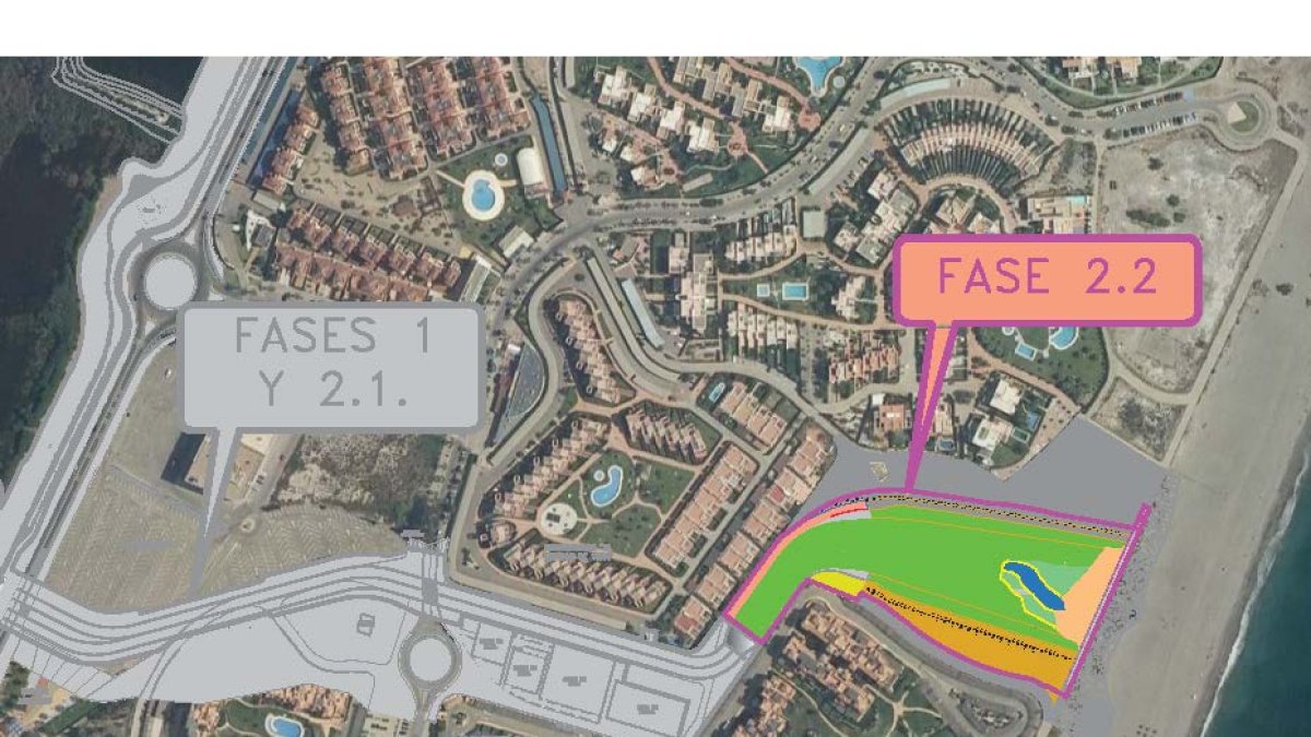 Imagen de satélite en la que se aprecia la zona afectada por las obras.