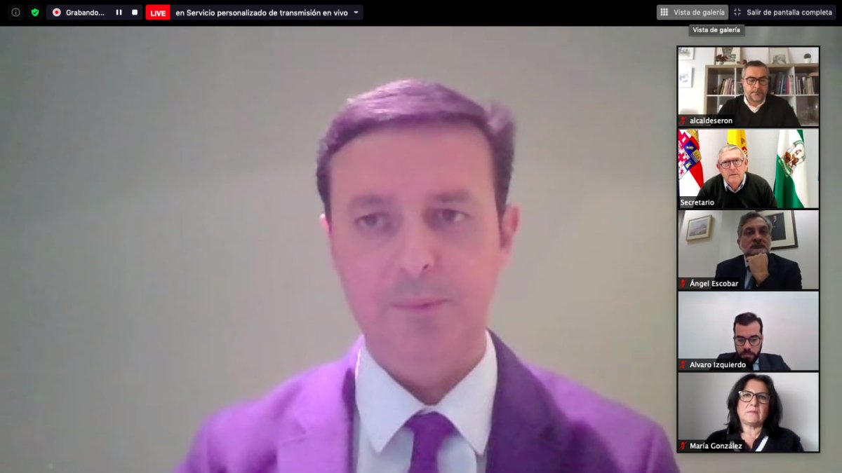 Javier A. García, en el Pleno celebrado ayer de forma telemática.