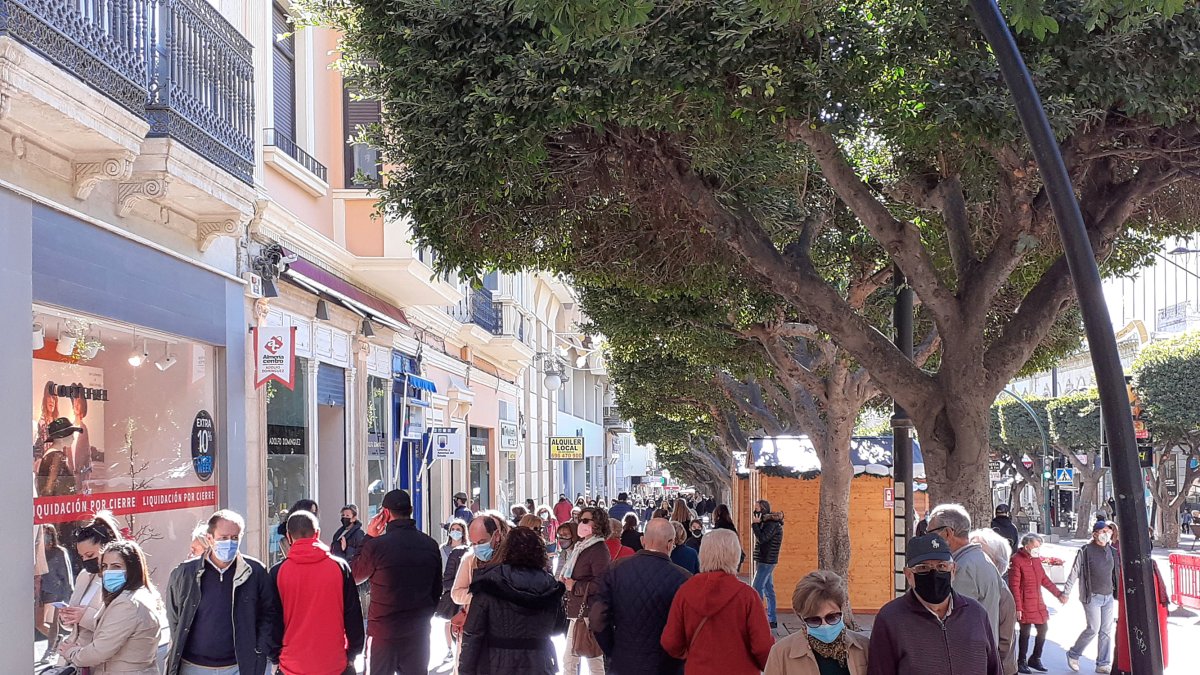 El Paseo de Almería se llenó con ocasión del mercadillo navideño.