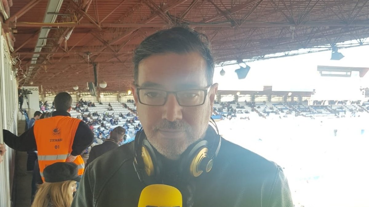 Juan Carlos Yubero, en el Estadio de La Romareda.