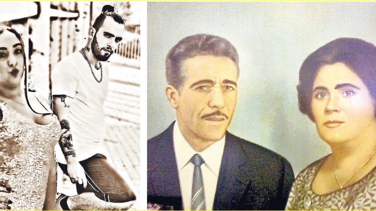 Alba Fernández y Fernándo Carrasco junto a los abuelos Felipe y Carmen.