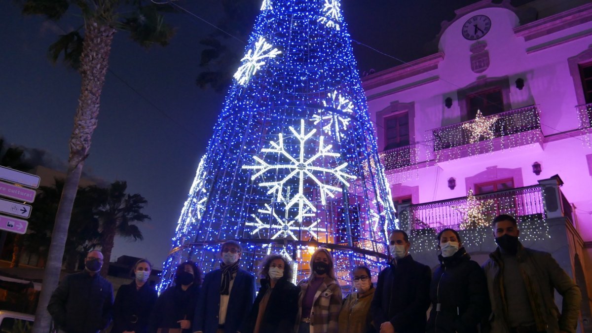 Imagen del encendido oficial de la iluminación.