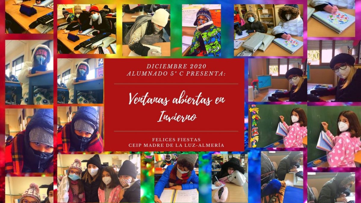 Felicitación de Navidad del alumnado de 5º C del CEIP Madre de la Luz en Almería.