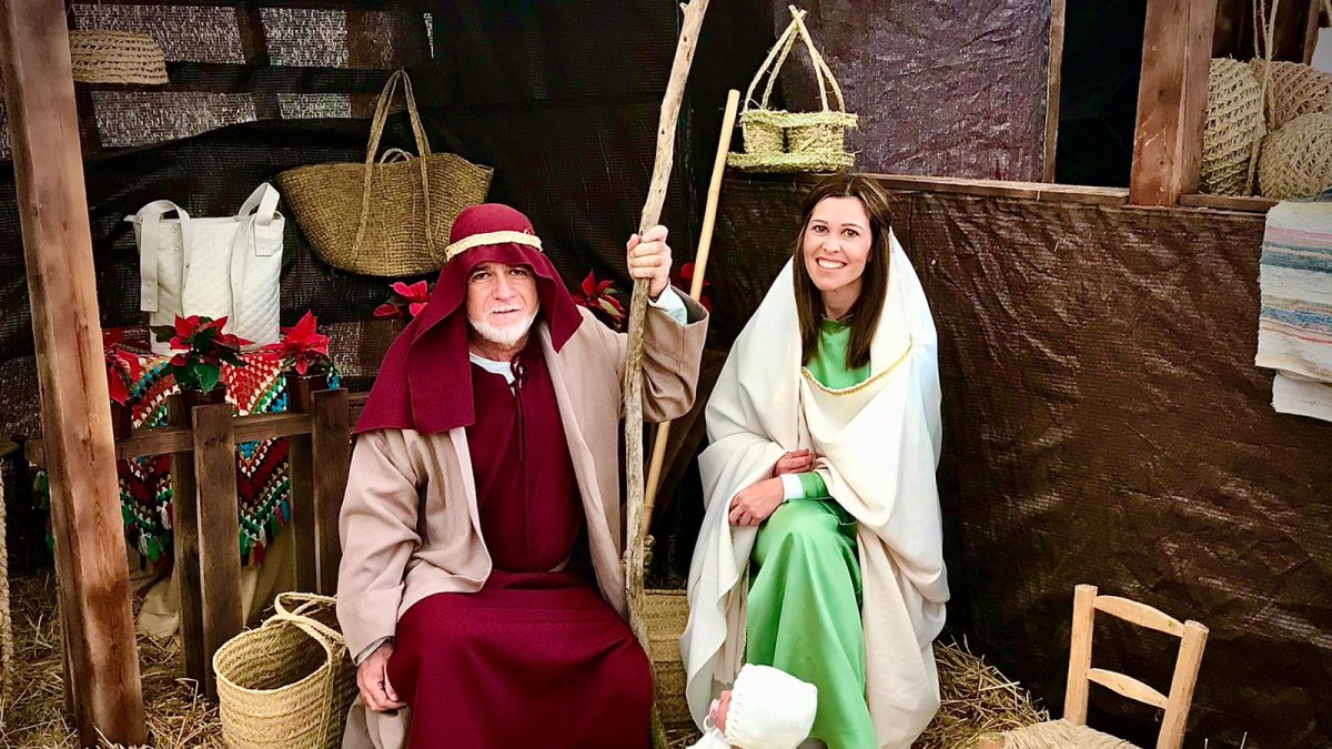 Representación del nacimiento de Jesús, en el belén viviente pulpileño.