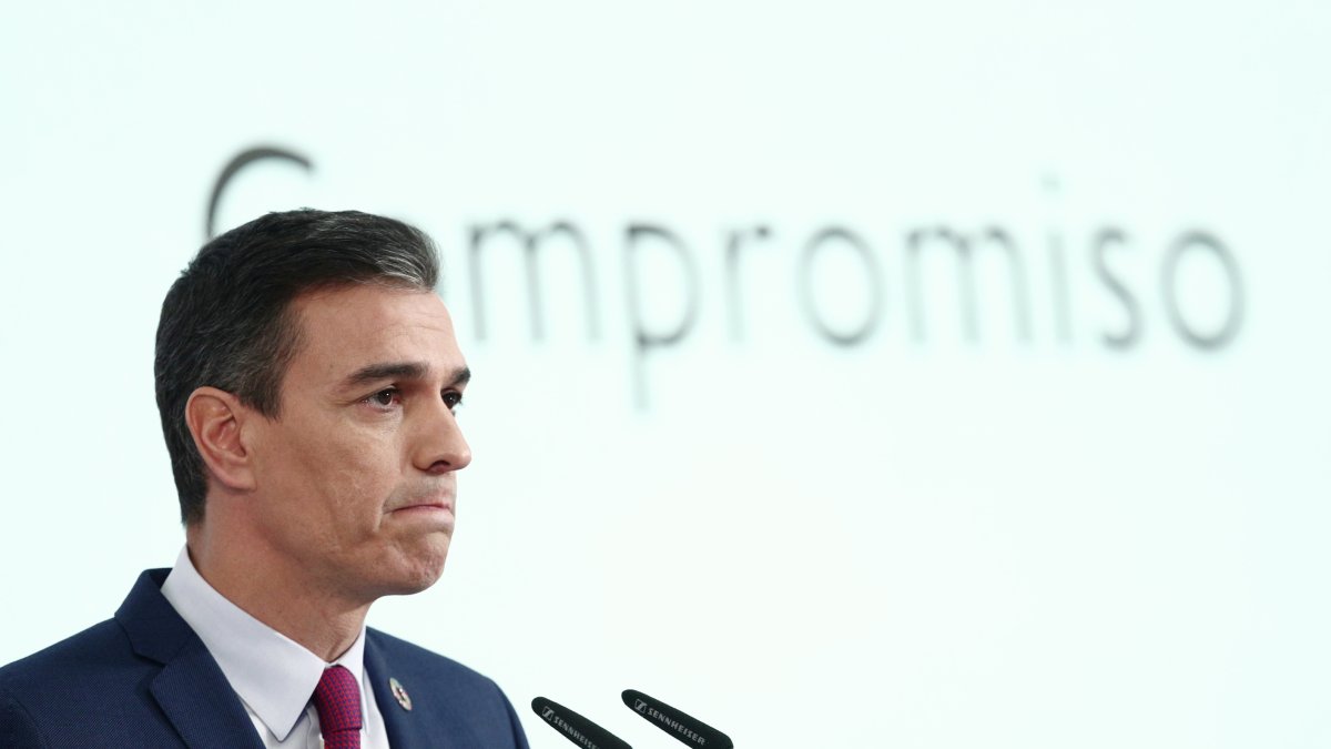 Pedro Sánchez, en su comparecencia de este martes.