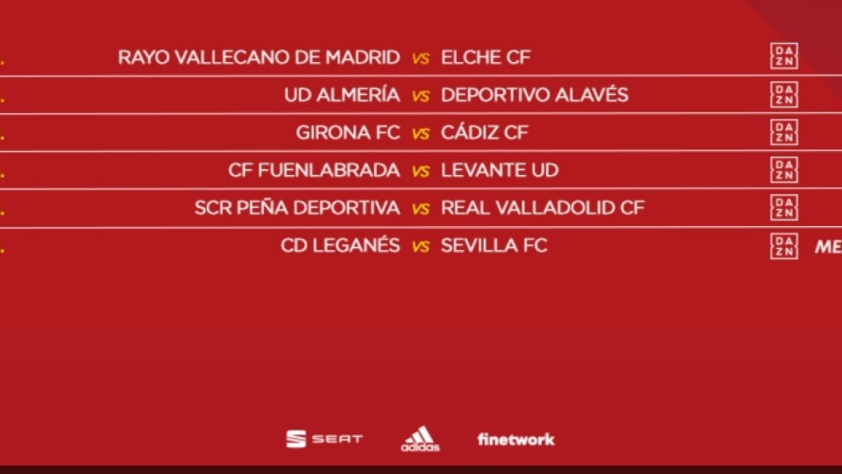 Horarios del sábado.