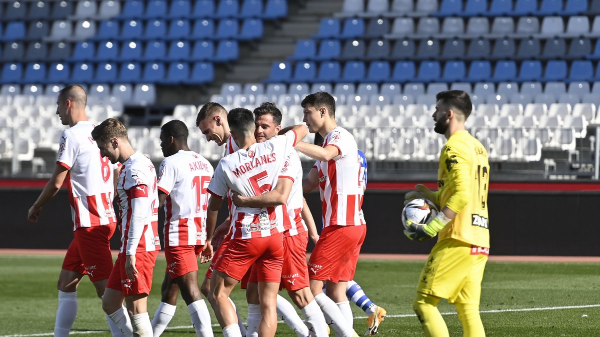 La celebración del gol de Juan Villar.