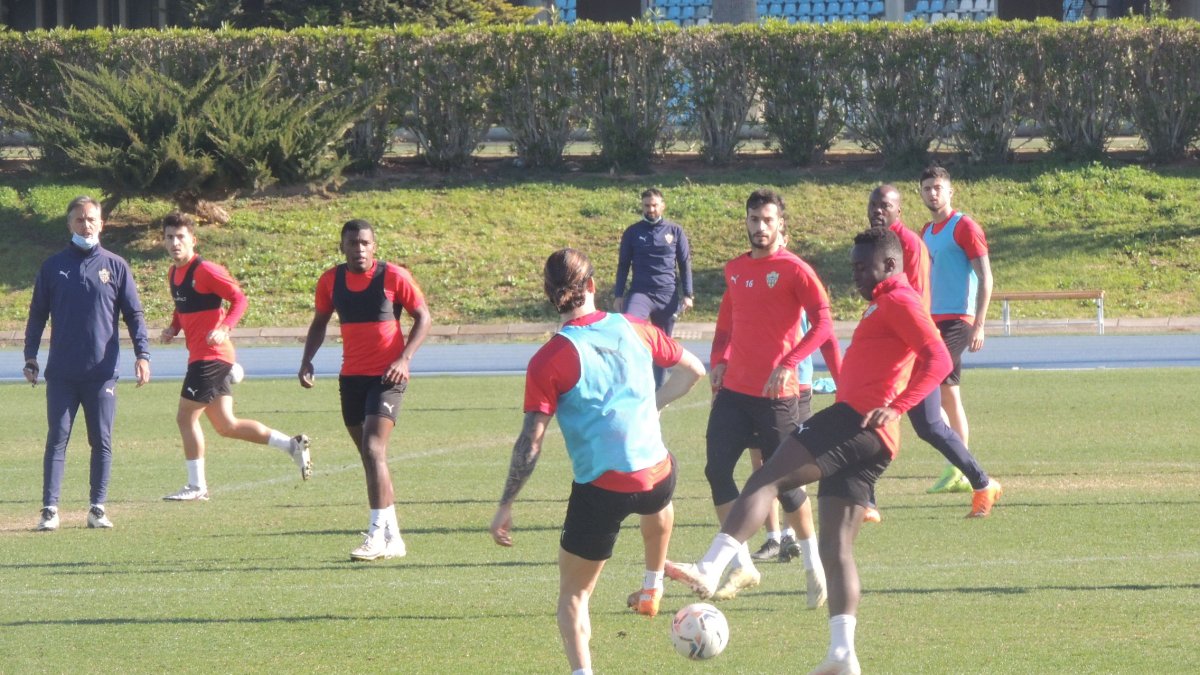 Máxima intensidad en el entrenamiento de este jueves.