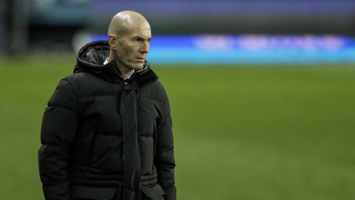 Zidane, durante el partido de Copa frente al Alcoyano.